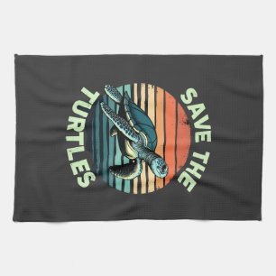 Save The Turtles Animal Turtle Pet Lover (2) Tea Towel