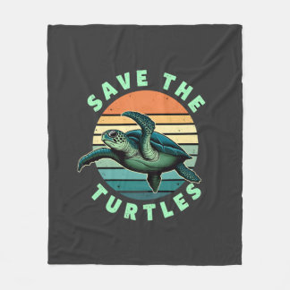 Save The Turtles Animal Turtle Pet Lover (3) Fleece Blanket