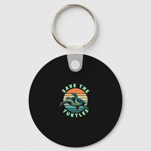 Save The Turtles Animal Turtle Pet Lover (3) Key Ring (Front)