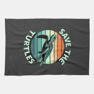 Save The Turtles Animal Turtle Pet Lover (4) Tea Towel