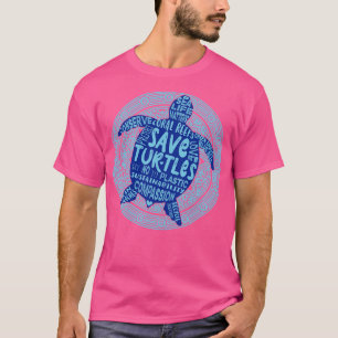 Save the Turtles Blue Boho T-Shirt