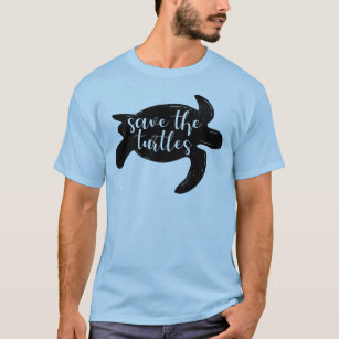 Save the Turtles Cute Blue Animal Activist T-Shirt