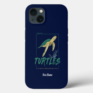 Save the Turtles for girl who just loves tortoise iPhone 13 Case