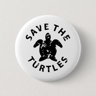 SAVE THE TURTLES grunge 6 Cm Round Badge
