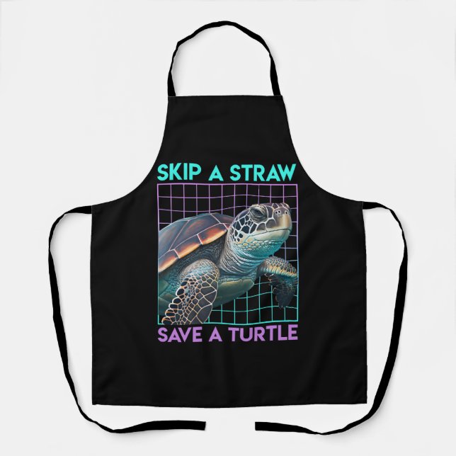 Save the Turtles Save the Ocean Environmental Care Apron (Front)