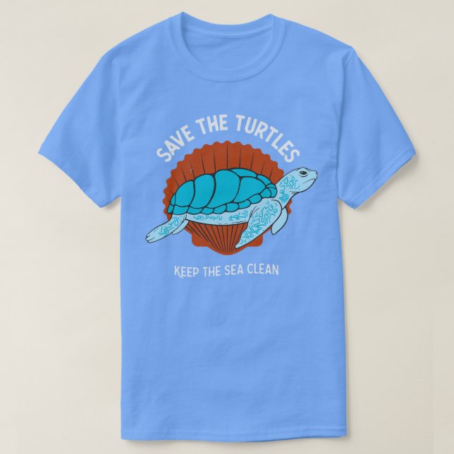 Save The Turtles Sea Turtle Ecology T-Shirt (Design Front)