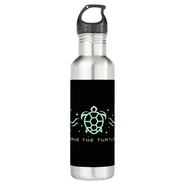 save the turtles sparkle design 710 ml water bottle (Front)