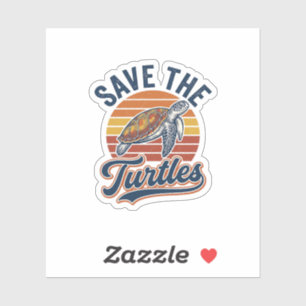 Save The Turtles Vintage Sea Turtle T-Shirt Design