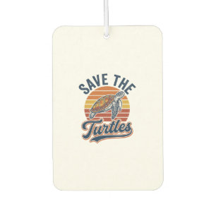 Save The Turtles Vintage Sea Turtle T-Shirt Design Car Air Freshener