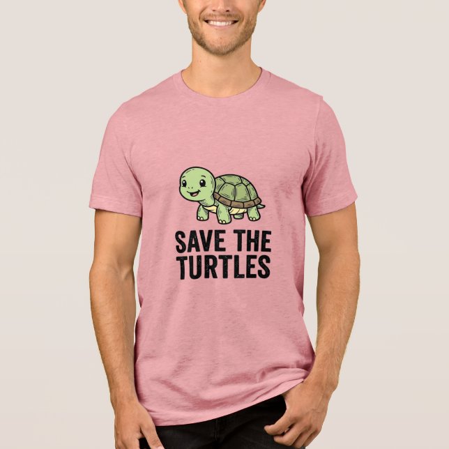 Save The Turtles Vintage Turtle Conservation Shirt (Front)