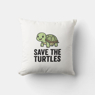 Save The Turtles Vintage Turtle Conservation Shirt Cushion