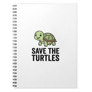 Save The Turtles Vintage Turtle Conservation Shirt Notebook