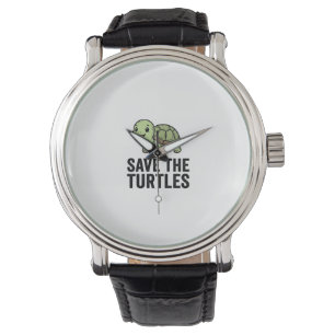 Save The Turtles Vintage Turtle Conservation Shirt Watch