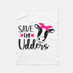 Save The Udders Breast Cancer Awareness  Fleece Blanket