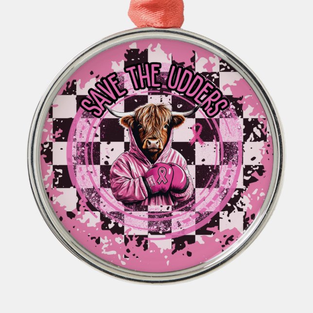 Save The Udders Collection Metal Tree Decoration (Front)