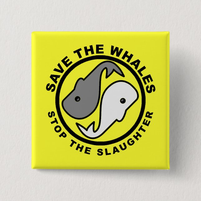 Save the Whales - Animal Rights 15 Cm Square Badge (Front)