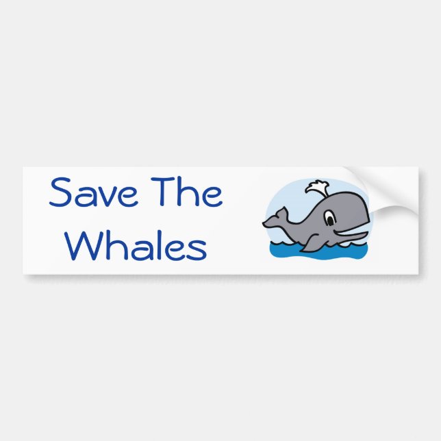 Save The Whales bumper sticker (Front)