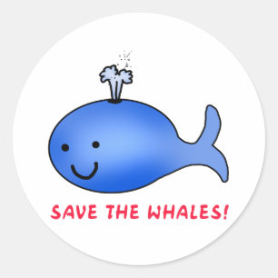 Save the Whales! Classic Round Sticker