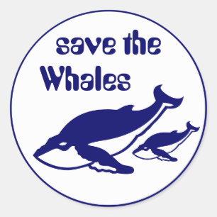 Save the Whales Classic Round Sticker