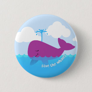 Save The Whales Cute Button