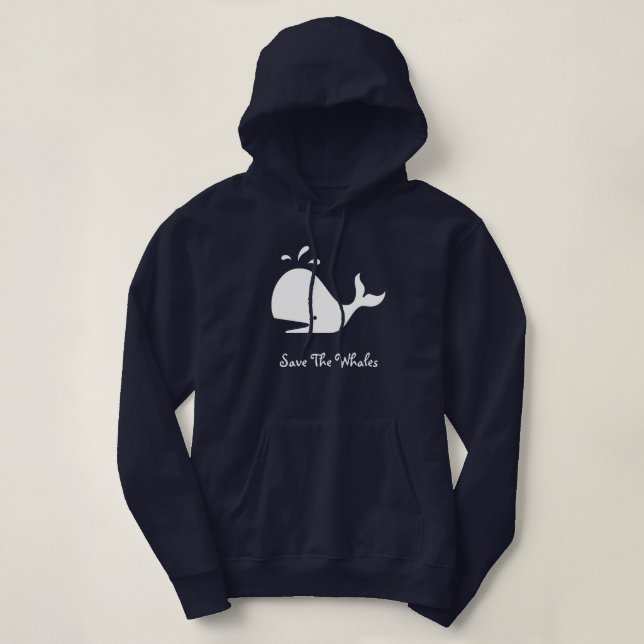 SAVE THE WHALES HOODIE (Design Front)