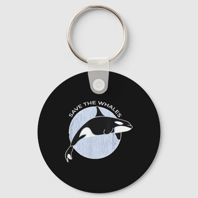Save The Whales I Ocean Environmental Protection I Key Ring (Front)