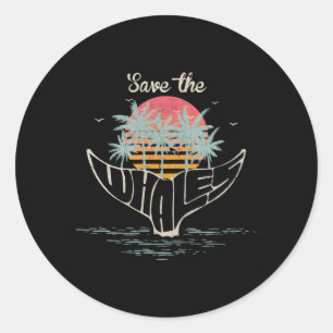 Save The Whales Orca Er Whale Classic Round Sticker