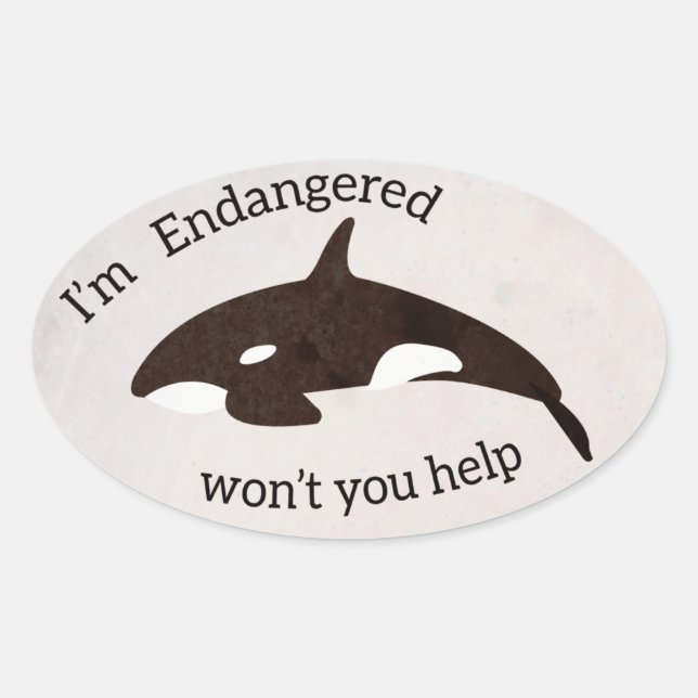 Save the Whales Oval Sticker (Front)