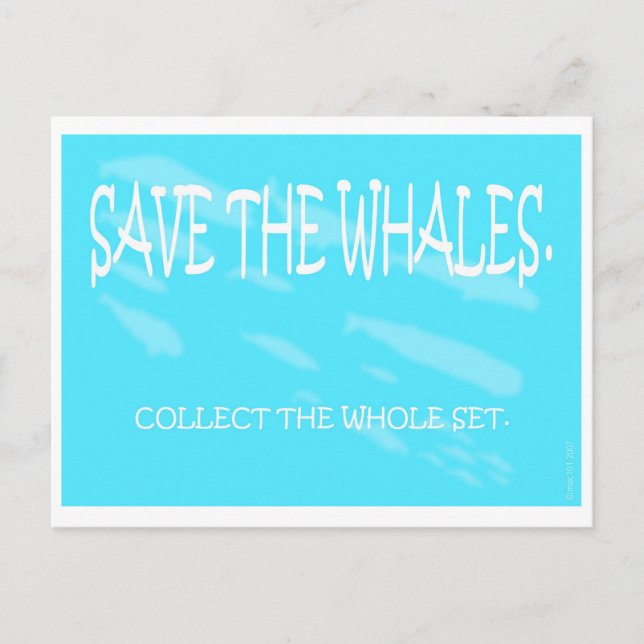 save the whales postcard (Front)