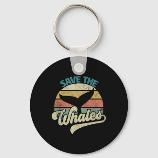 Save The Whales Retro Key Ring