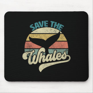 Save The Whales Retro Mouse Pad