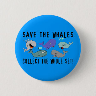 Save The Whales Set 6 Cm Round Badge