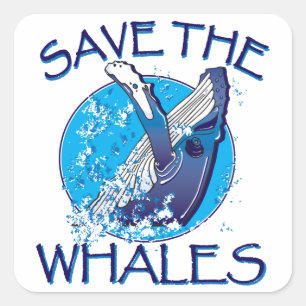 Save the Whales Square Sticker