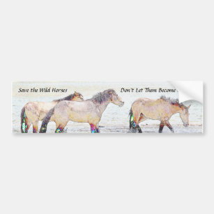 Save the Wild Horses Bumper Sticker