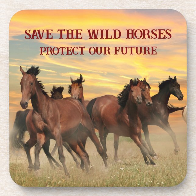 Save The Wild Horses Coaster (Front)