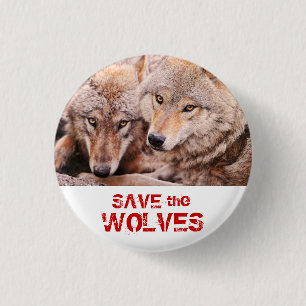 Save the Wolves 3 Cm Round Badge