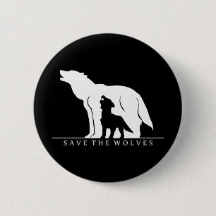 Save the Wolves 6 Cm Round Badge