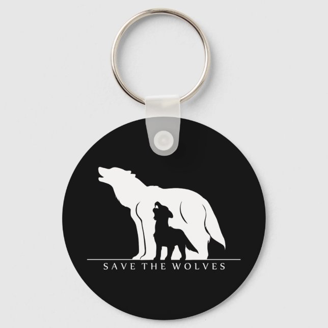 Save the Wolves Key Ring (Front)