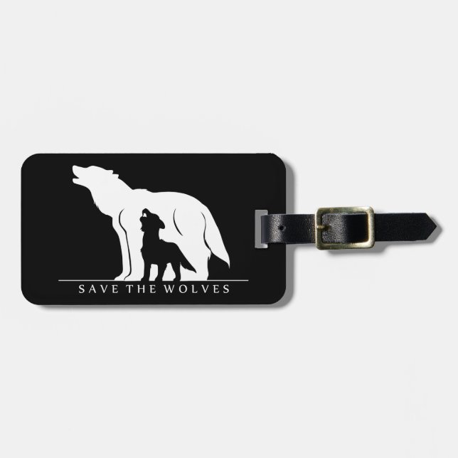 Save the Wolves Luggage Tag (Front Horizontal)