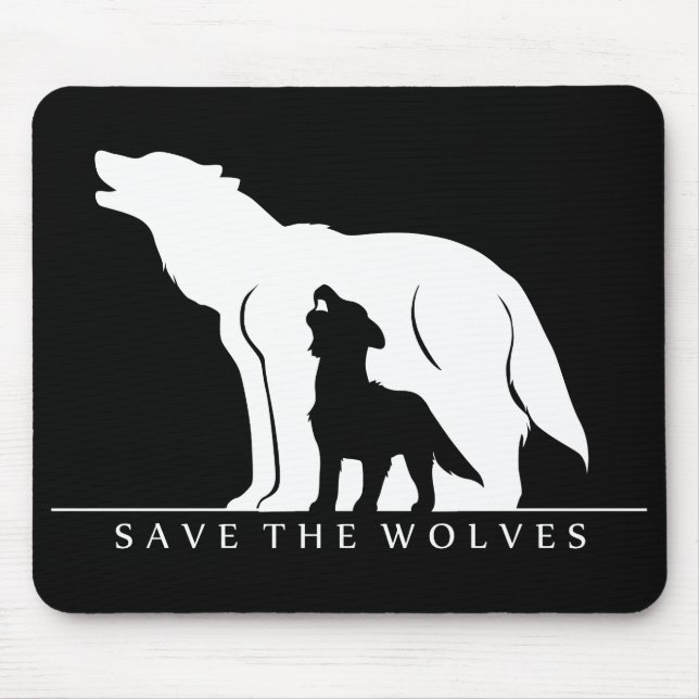 Save the Wolves Mouse Pad (Front)