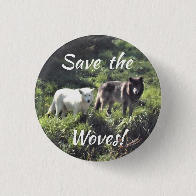 Save the Wolves pin (Front)