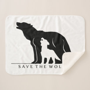Save the Wolves Sherpa Blanket