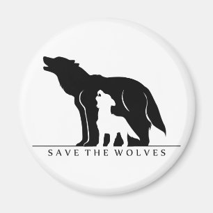 Save the Wolves (white ver.) Magnet