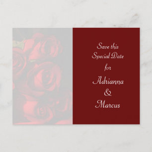 "Save this Special Date" - Red Rose Bouquet [b] Postcard
