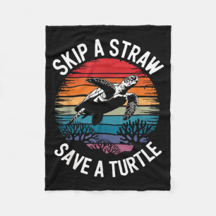 Save Turtles Sea Ocean Turtle Shirt  Fleece Blanket