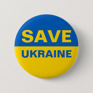 Save Ukraine Ukrainian Flag 6 Cm Round Badge