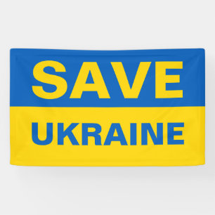 Save Ukraine Ukrainian Flag Banner
