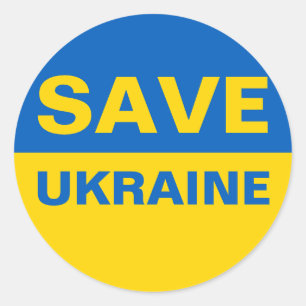 Save Ukraine Ukrainian Flag Classic Round Sticker