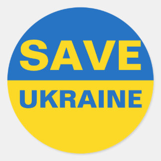 Save Ukraine Ukrainian Flag Classic Round Sticker