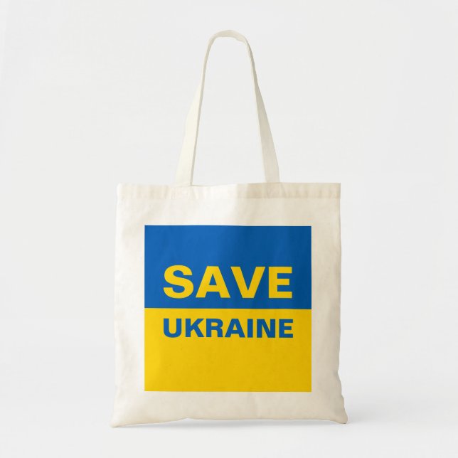 Save Ukraine Ukrainian Flag Tote Bag (Front)